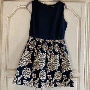 Gold and Black Floral Dress